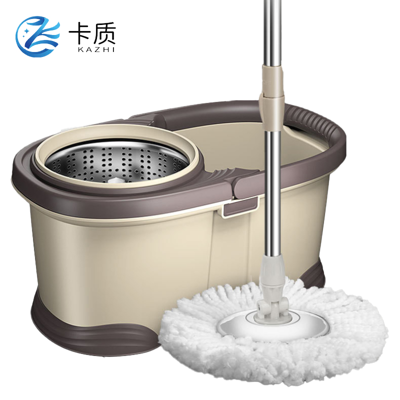 卡质 免手洗 旋转拖把桶（颜色备注）金属篮+加强杆+不锈钢盘+1个拖把头 套