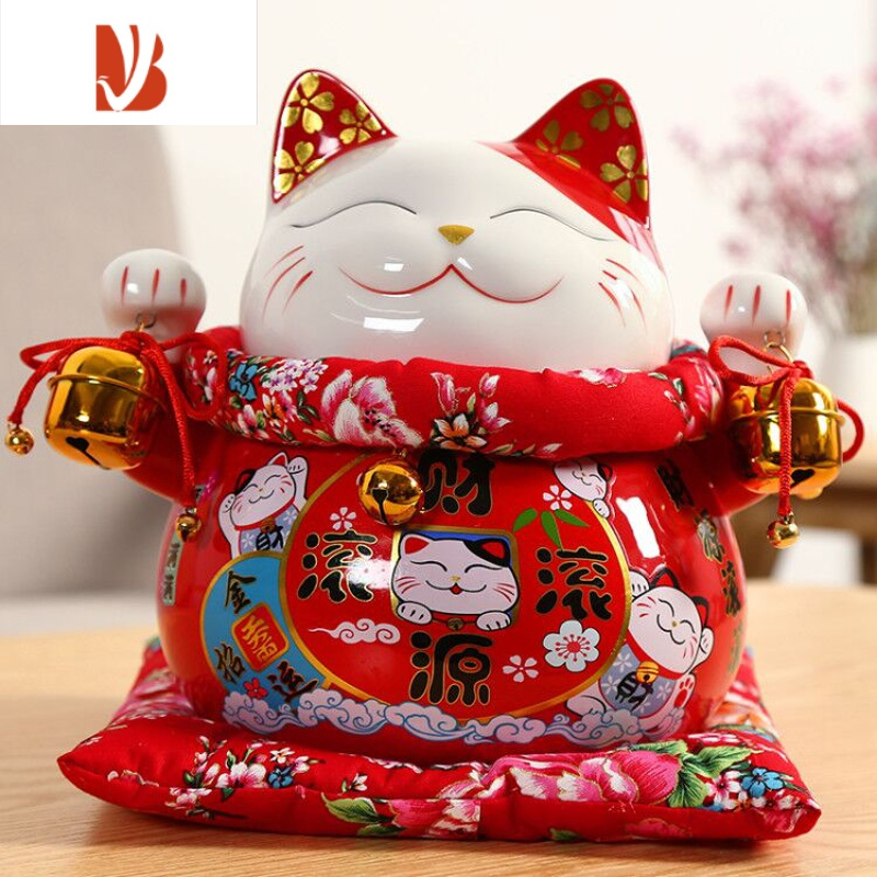 三维工匠招财猫摆件大号日式陶瓷发财猫存钱罐罐招财猫