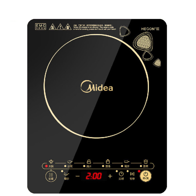 美的(Midea) 电磁炉 C21-WK2102 大功率 多功能 智能触控式 汤锅+炒锅 电磁炉(XF)