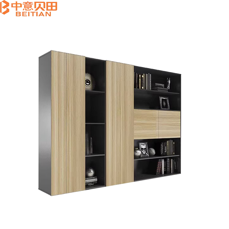 中意贝田 BT-BG003 班台办公家具台面加厚木纹钢架老板办公桌板式主管经理桌