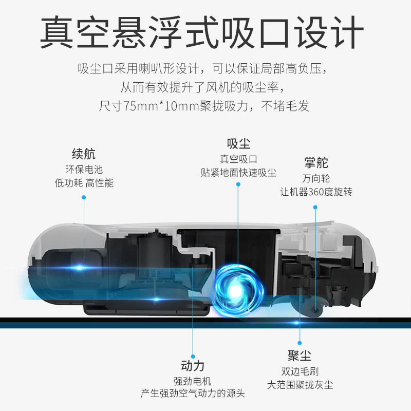 卫博士(V-BOT)T270 扫地机器人家用全自动清洁吸尘器 擦地扫地拖地一体机 放跌落 吸小米粒小石头 紫色