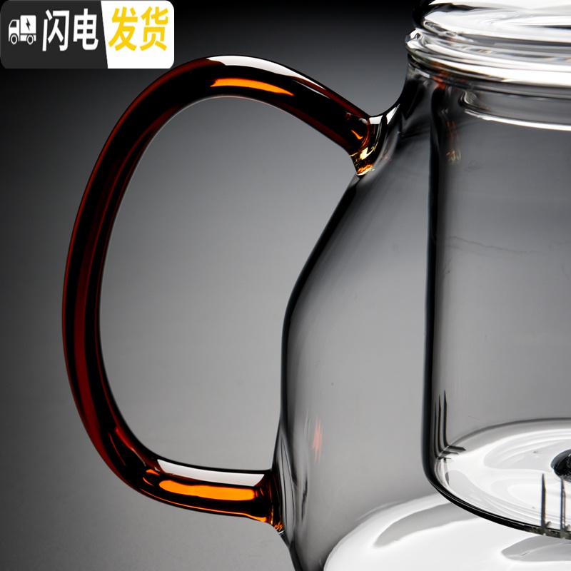 三维工匠加厚耐热全玻璃煮茶壶大容量蒸茶壶电陶炉烧水茶具过滤花茶泡茶壶 玻璃蒸茶壶[1.2]+赠2个玻璃茶杯高清大图