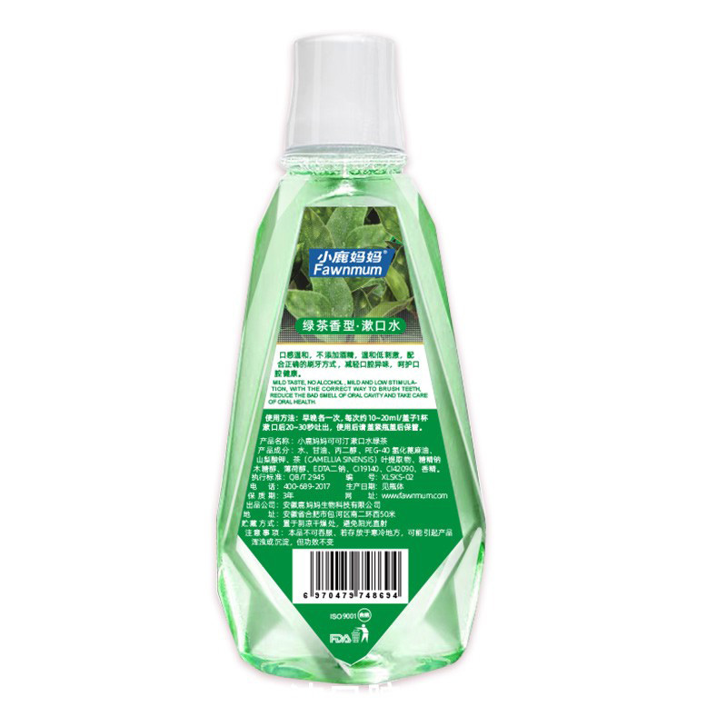 小鹿妈妈(FAWN MUM)漱口水清新口气劲爽口感绿茶味500ml