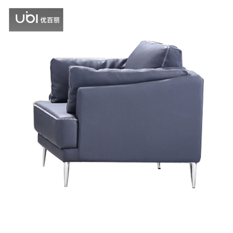 优百丽 DG-197 办公室沙发 办公家具 会客接待 现代简约家具 颜色尺寸可定制 单人位（蓝色牛皮）