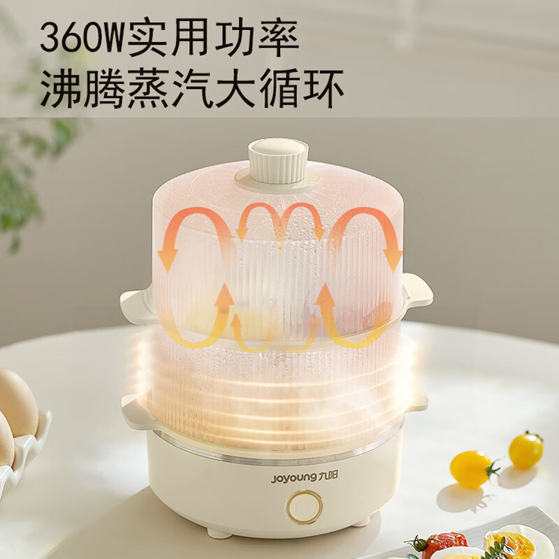 九阳(Joyoung)蒸蛋器自动断电家用小型迷你 ZD14-GE653[奶酪黄]双层高清大图