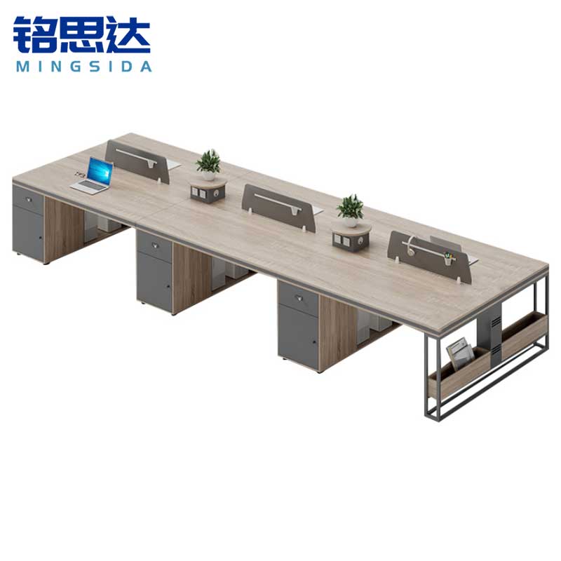 铭思达办公桌4.2米六人位张高清大图