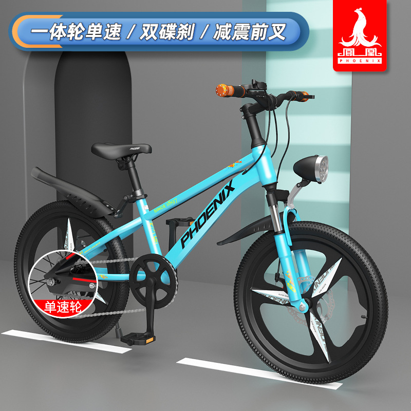公主童车自行车儿童18寸以上山地车20/22/24寸脚踏车7-15-19岁男女小孩学生可折叠带脚蹬可变速山地车奇客都单车 20寸 绿色/单速/一体轮