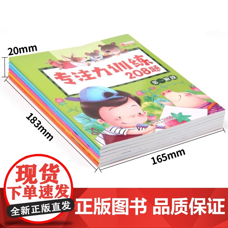 幼儿专注力训练208题全6册 寻找隐藏的图画捉迷藏找不同迷宫大冒险逻辑思维训练儿童游戏书幼儿书籍3-6岁全脑智力开发益智高清大图