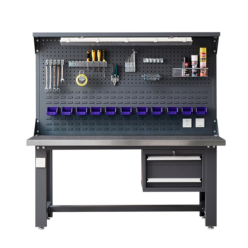 戴劲重型不锈钢工作台操作台维修台车间检验台实验台2.1米五抽单桌高清大图