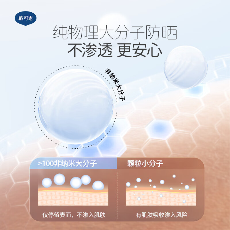 戴可思6个月+婴儿清爽物理防晒乳30g 儿童防晒霜不闷肤隔离紫外线SPF30