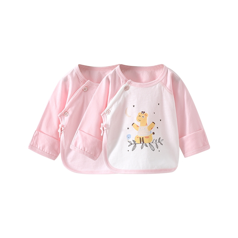 童泰(TONGTAI)四季款0-3月新生婴儿男女宝宝衣服纯棉家居服上装半背衣两件装儿童家居服上装