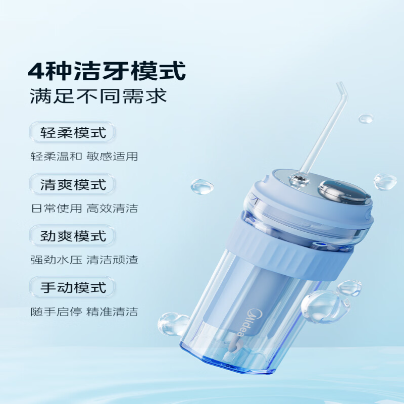 美的(Midea)家用伸缩便携式长续航口腔清洁洗冲牙器 CL2香芋紫高清大图