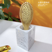 水墨白单格置物杯 北欧ins简约桌面收纳盒 化妆笔刷置物桶浴室洗漱台牙刷梳子收纳筒