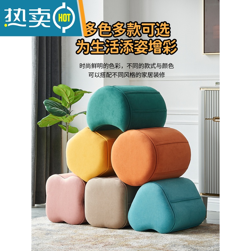 敬平布艺储物凳子家用门口方凳阳台收纳凳客厅化妆矮凳网红可坐换鞋凳高清大图