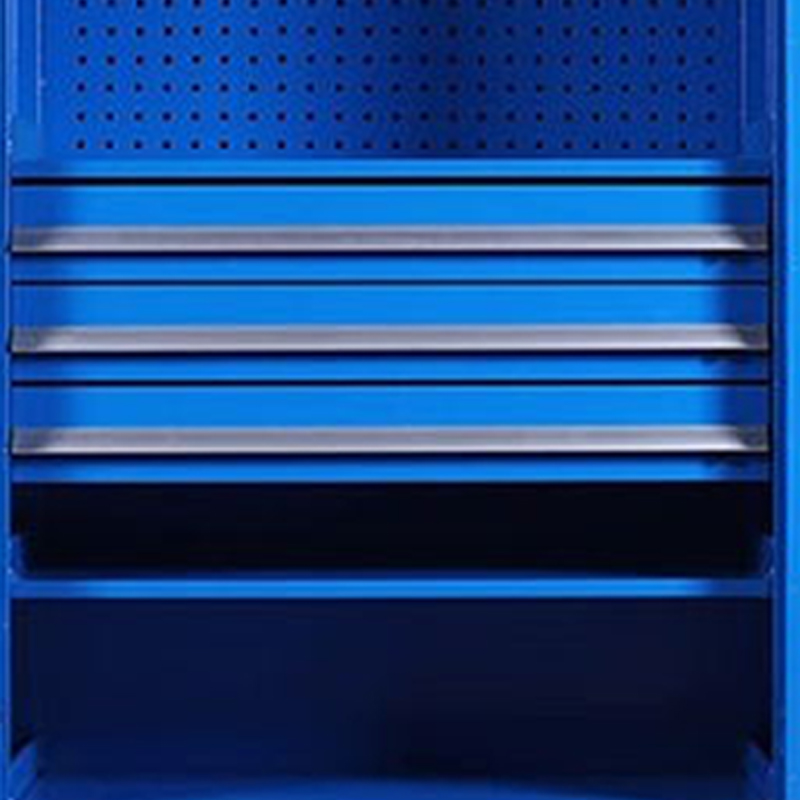 文灵工具柜加厚铁皮储物柜工厂车间用带抽屉汽修多功能收纳柜通门内三抽柜蓝色高清大图