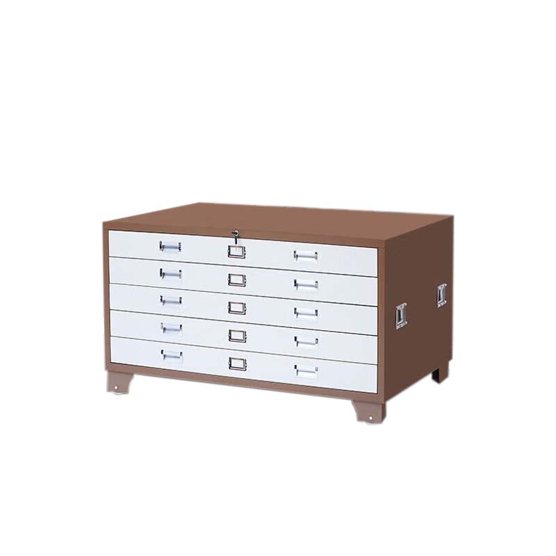 东升顺底图柜工程资料图纸柜0号1号抽屉柜文件柜地图柜菲林柜图纸收纳柜0号咖白带轮1300*930*650高清大图