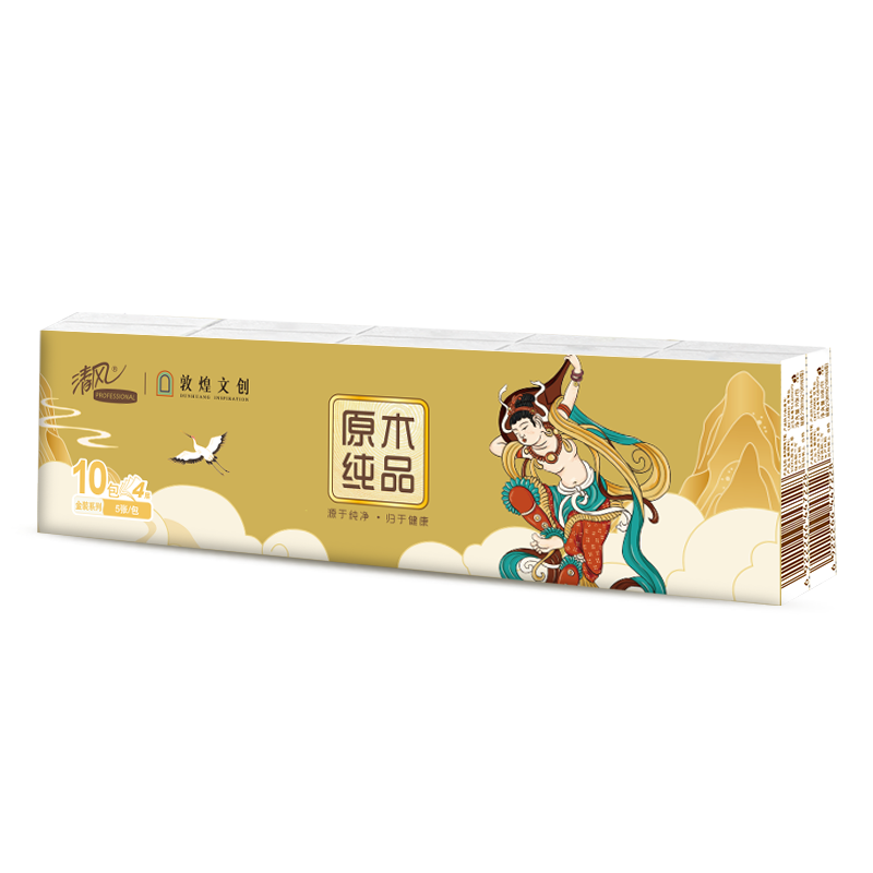 清风金装手帕纸敦煌文创10包2条A66APASIP-2条