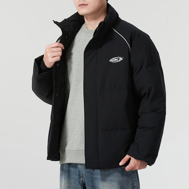 斯凯奇(SKECHERS)男装女装新款情侣款羽绒服户外防寒保暖立领外套P424U041-0018 ZP