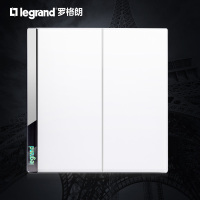 罗格朗(Legrand)开关插座面板逸远素月白电灯2开二开双控二位双联86型家用墙面墙壁暗装开关