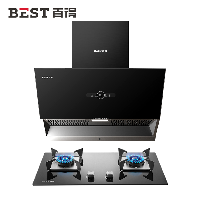 华帝 百得(BEST)烟灶套餐AC02+JDQ05 20立方大吸力烟机 5.2KW猛火灶具 一级能效天然气