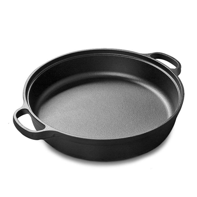 新款加深水煎包锅加厚铸铁平底锅家用烙饼锅火锅无涂层不粘锅煎锅单锅