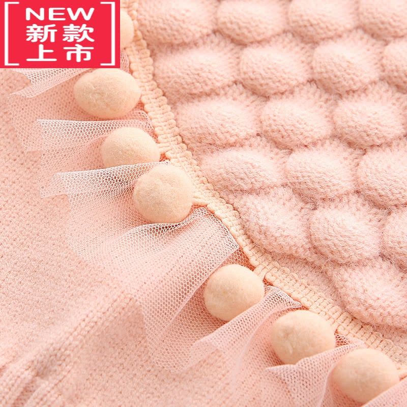 可莉允女童毛衣秋冬加绒加厚洋气宽松针织衫套头宝宝毛衫1-5岁公主蕾丝4图片