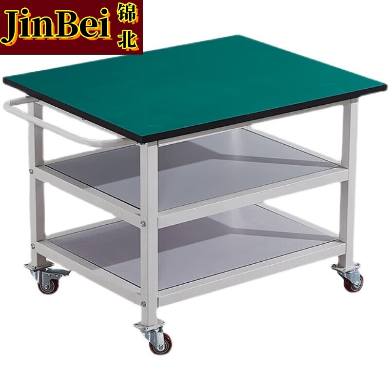 锦北三层周转车物料车防静电工作台可移动桌操作台小推车60*40*75cm