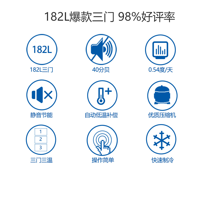 创维(SKYWORTH)BCD-182T 182升 三门冰箱 中门软冷冻 冷藏冷冻小型电冰箱(银)高清大图