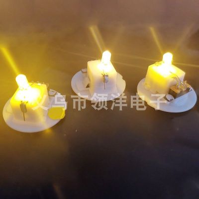 直径3.45CM底座灯暖白色光10个 拨动开关 蜡烛灯座迷你DIY小灯泡手工装饰LED电子灯发光纽扣电池灯珠小彩灯