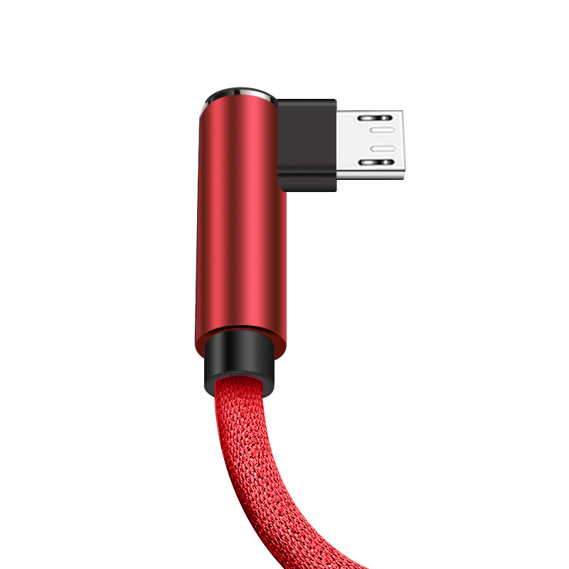 纽曼(Newmine)MicroUSB安卓数据线 电源线 双弯头游戏L型快充充电线 红 华为/小米/三星/魅族等安卓手机