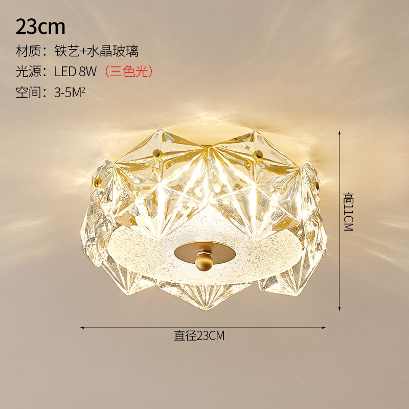 轻奢水晶玄关如华福禄过道吸顶灯北欧门厅灯现代简约阳台走廊入户衣帽间灯