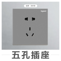 TCL罗格朗(Legrand)开关插座面板逸景深砂银5五孔二三插三孔16A空调USB墙壁电源86型暗装电源插座