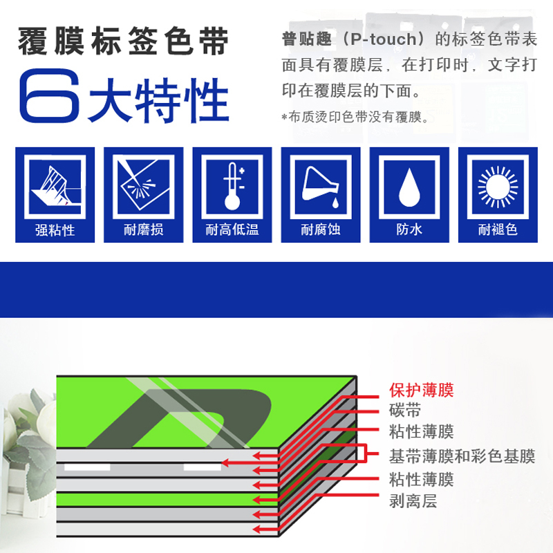 兄弟标签带TZE-243 白底/蓝字 标签带 标签纸