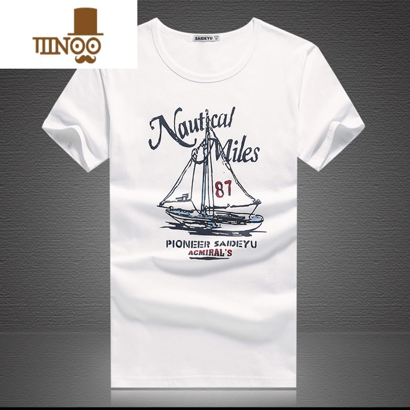 YANXU工厂 男士短袖T恤韩版潮流圆领修身男装社会青年青青身潮高清大图