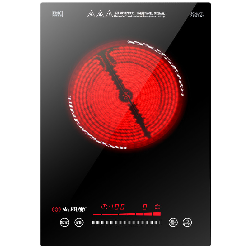 尚朋堂SPT-R2101 家用不挑锅持续加热电磁炉低辐射大功率低噪音 嵌入式电陶炉 德国进口肖特面板EGO炉芯 电陶炉
