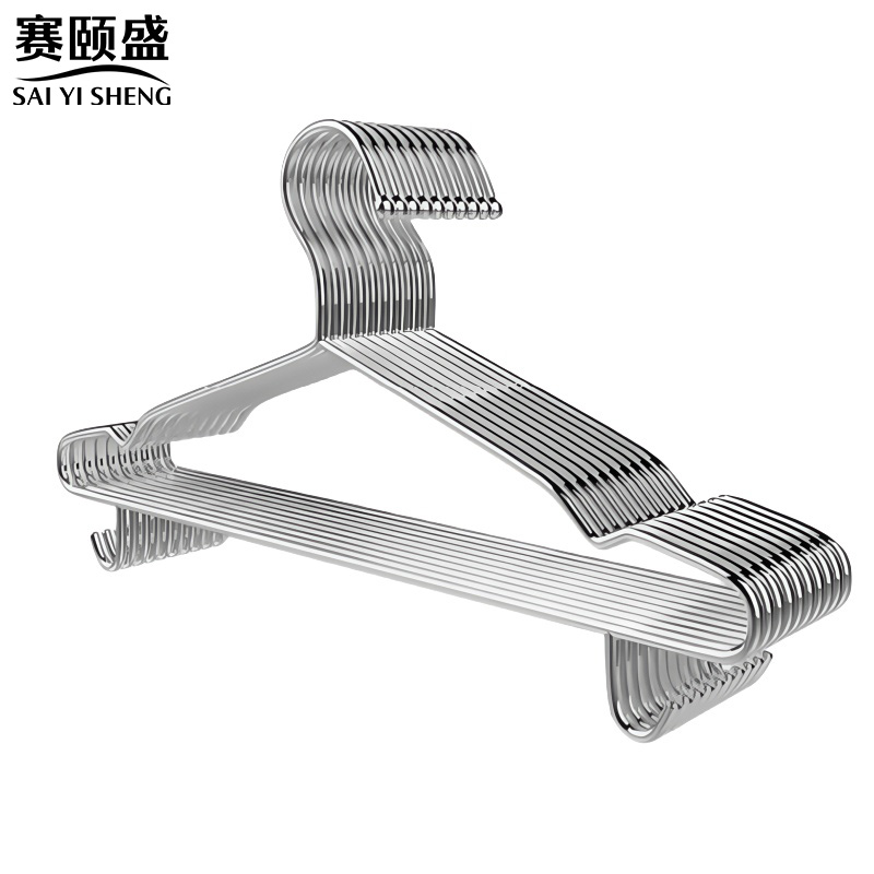 赛颐盛不锈钢衣架 不锈钢衣架带钩45cm30个/组