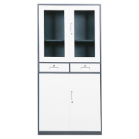 豪利鑫威钢制二斗文件柜办公室档案柜850*400*1850mm[工厂现做 7天内发货]