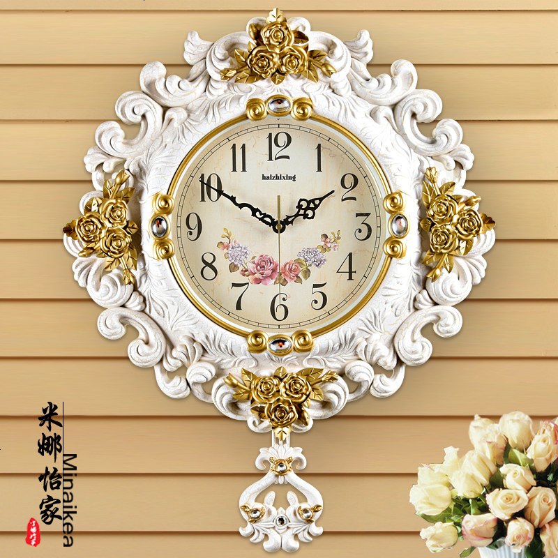 美式复古挂钟现代时尚大号客厅壁钟简约创意石英钟表精美大气时钟