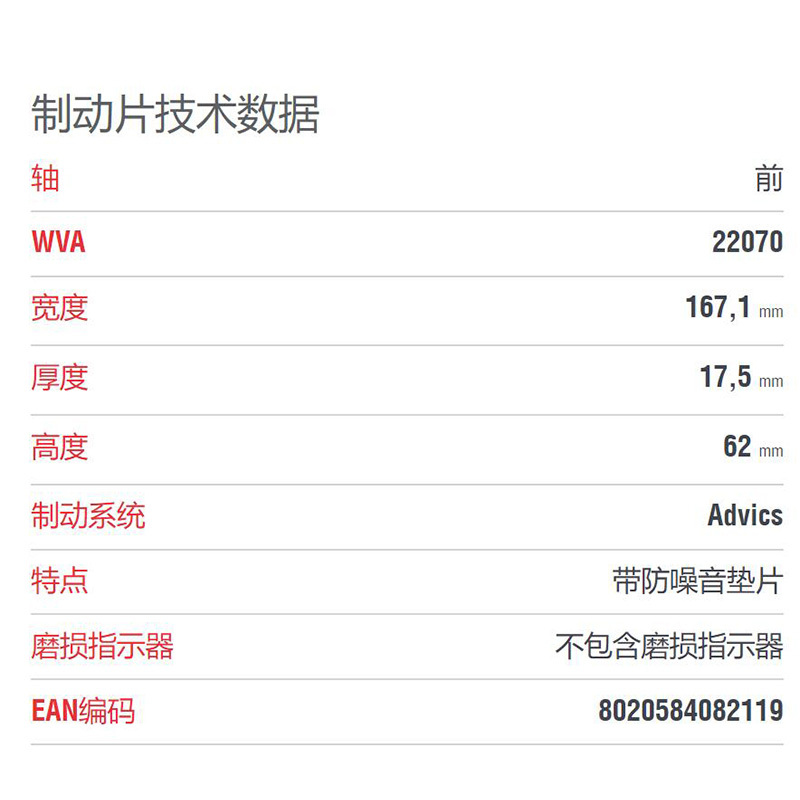 布雷博(brembo)前片.陶瓷P37021N适配14-15款自由光2.4L/3.2L/18款指挥官/大指挥官 2.0T