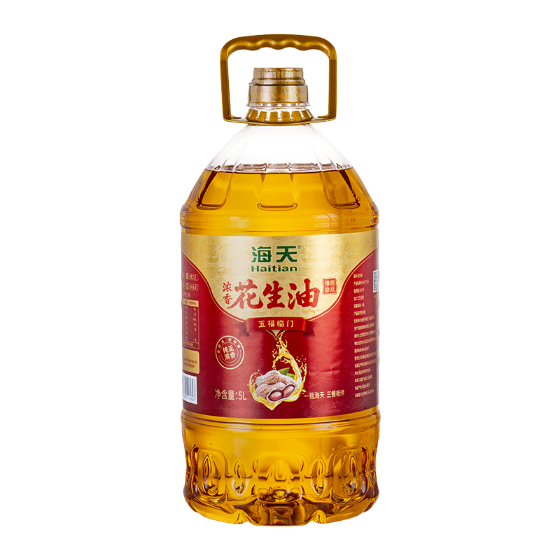 海天食用油特级压榨花生油5L非转基因健康烹饪家用厨房炒菜油香浓不腻高清大图