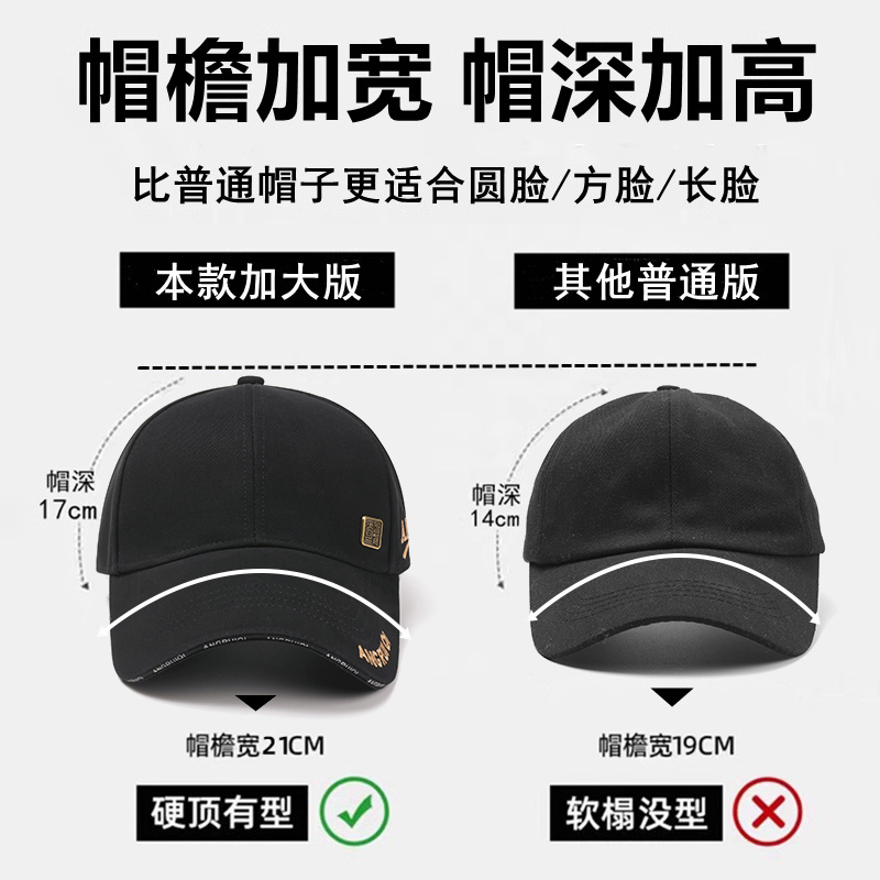 啄木鸟帽子男士2025新款户外出游大头围鸭舌帽高品质加深棒球帽外高清大图