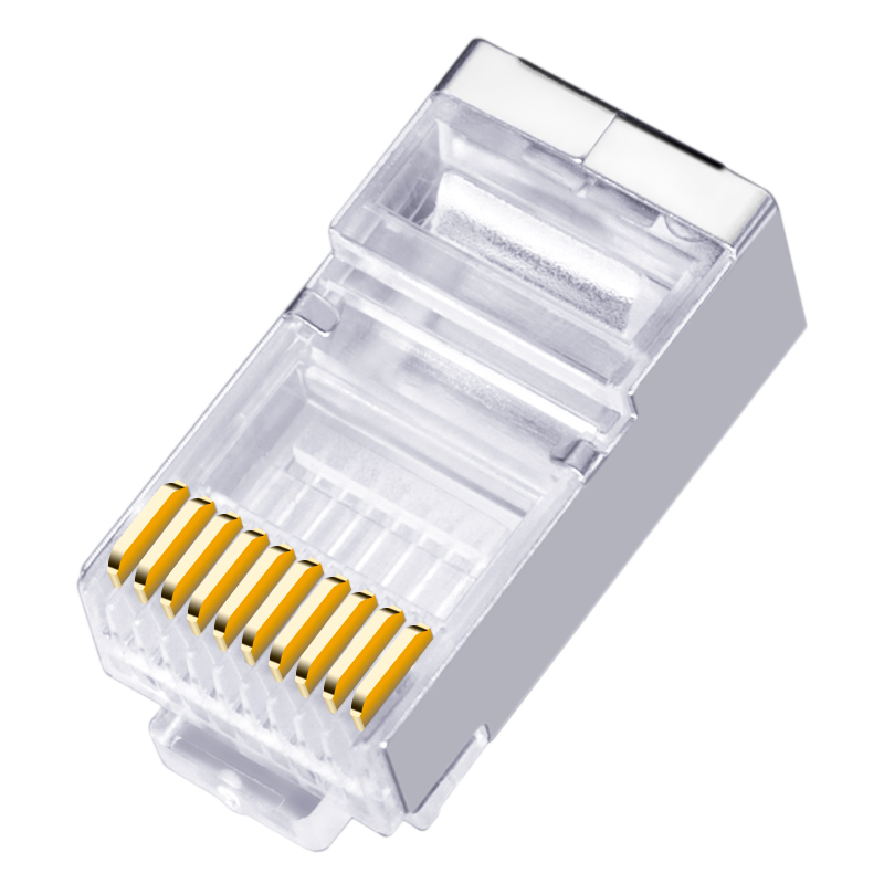 中云智创 RJ4810P10C01 RJ48屏蔽水晶头 镀金50U 50只/件 2件装(单位:件)