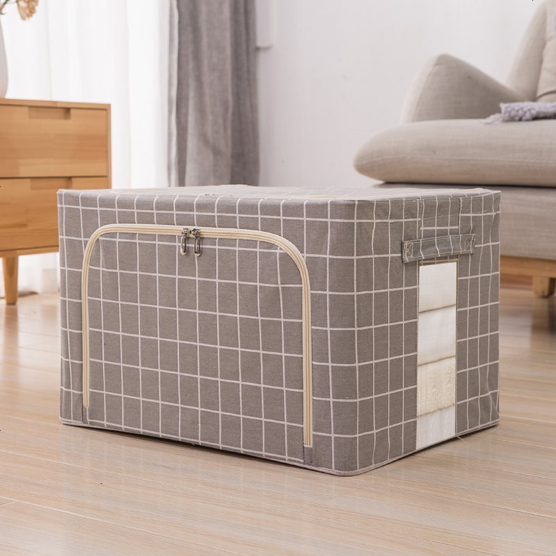 艺嘉赫牛津布钢架收纳箱布艺整理箱特大号衣服被子储物箱家用收纳盒