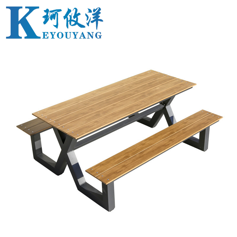 珂攸洋户外连体桌椅150*150cm套高清大图