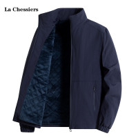 La Chessiers官方立领夹克外套男春秋季防水加大码宽松户外可脱卸帽冬季加绒
