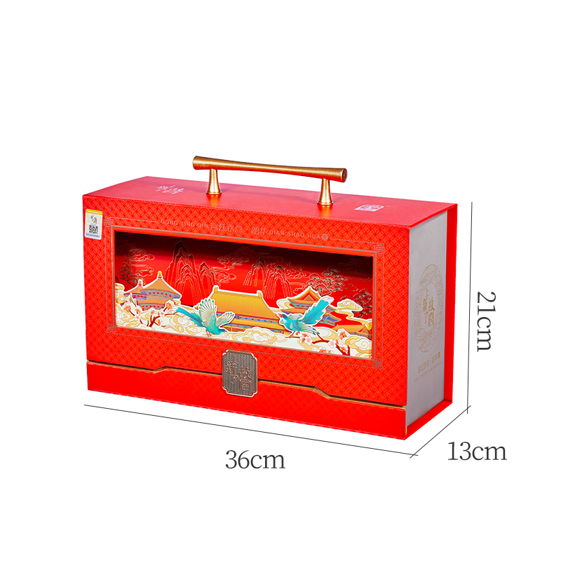 臻味&上新了故宫-726g宫廷钦点·韶华坚果礼盒故宫角楼云纹点缀寓意吉祥康乐团圆意境高清大图