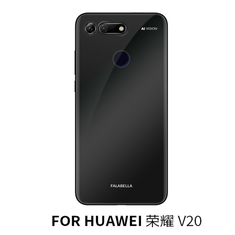 圣幻 [送钢化膜]荣耀v20手机壳荣耀v20手机壳玻璃硅胶防摔荣耀V20保护套全包渐变色时尚潮男女钢化玻璃壳