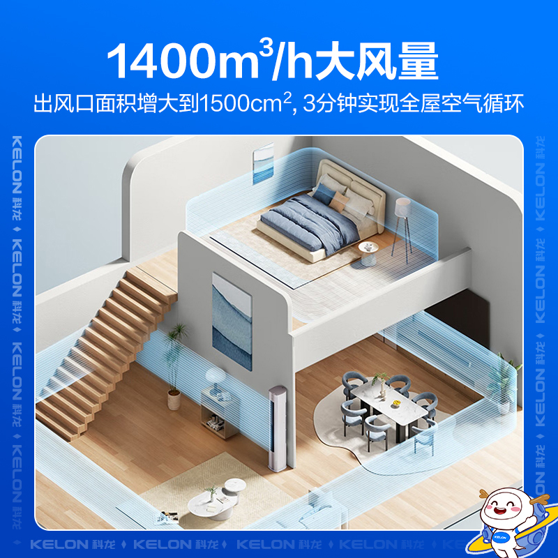[自营]科龙(KELON)3匹新一级能效变频节能冷暖家用 智能空调 柜式立式柔风 客厅柜机KFR-72LW/LX1-X1
