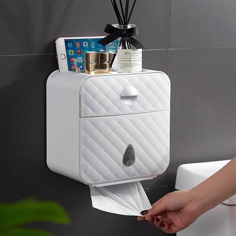 卫生间壁挂式纸巾架装纸筒挂墙放纸巾的盒子闪电客防水厕所抽纸盒免