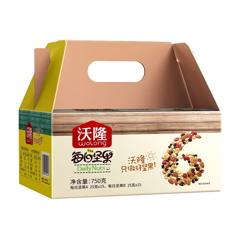 沃隆 每日坚果 家庭分享混合装750g (A款15袋+B款15袋) 坚果炒货零食特产高清大图